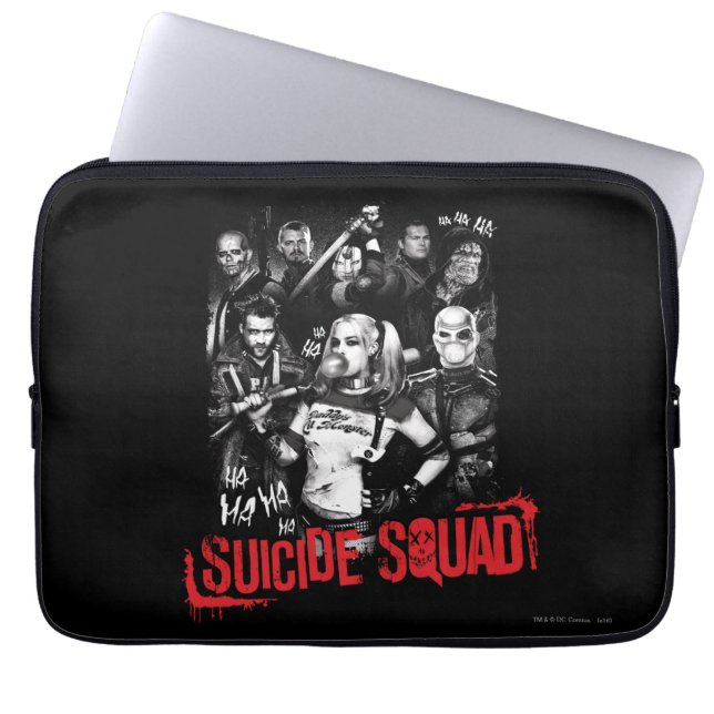 Suicide Squad | Grunge Group Photo Laptop Sleeve (Front)