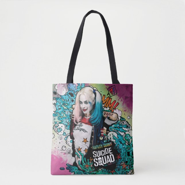 Suicide Squad | Harley Quinn Character Graffiti Tote Bag (Front)