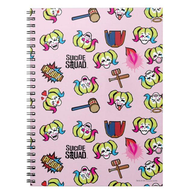 Suicide Squad | Harley Quinn Emoji Pattern Notebook (Front)