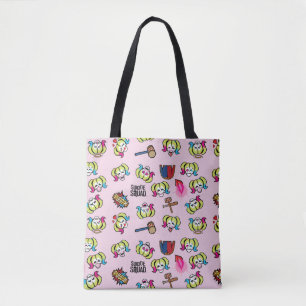 Suicide Squad Harley Quinn Emoji Pattern Tote Bag