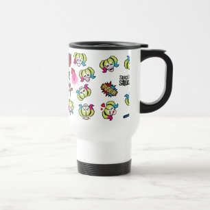 Suicide Squad Harley Quinn Emoji Pattern Travel Mug