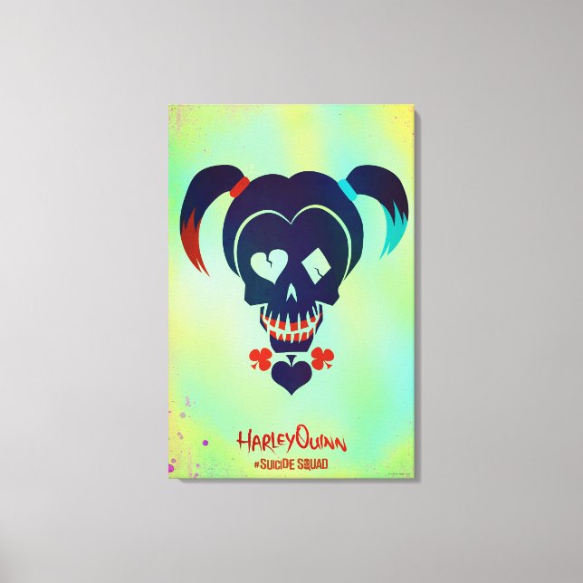 Suicide Squad | Harley Quinn Head Icon Canvas Print (Front)