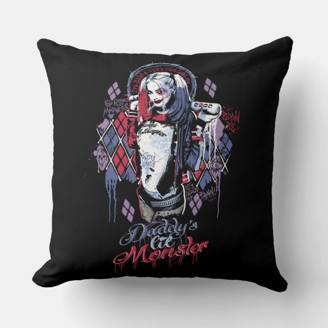 Suicide Squad | Harley Quinn Inked Graffiti Cushion (Front)