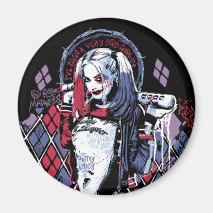 Suicide Squad   Harley Quinn Inked Graffiti Magnet