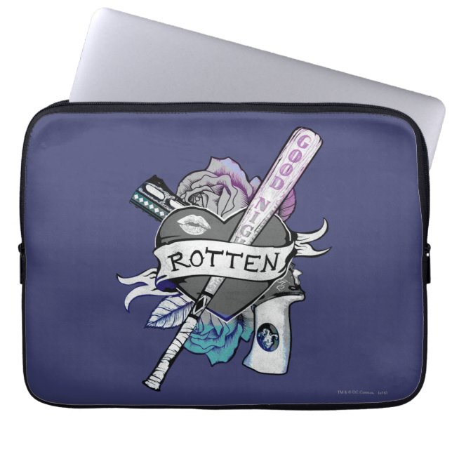Suicide Squad | Harley Quinn "Rotten" Tattoo Art Laptop Sleeve (Front)