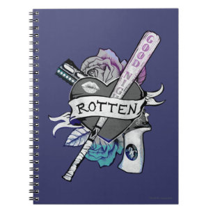 Suicide Squad Harley Quinn "Rotten" Tattoo Art Notebook