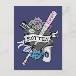 Suicide Squad   Harley Quinn "Rotten" Tattoo Art Postcard