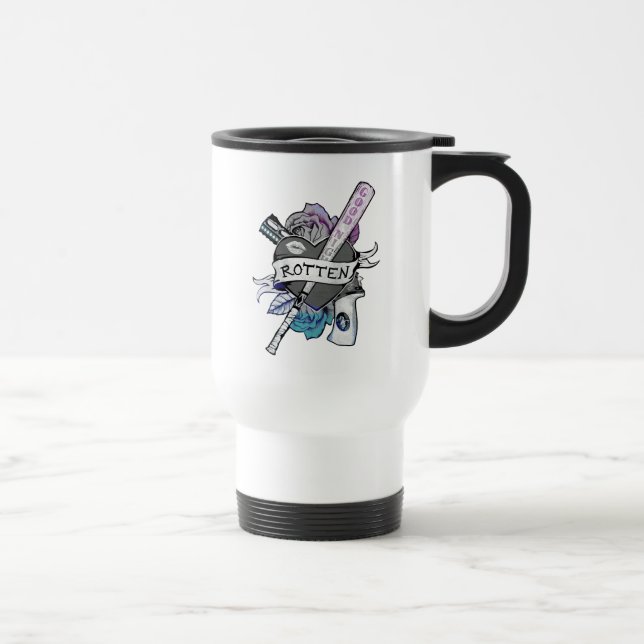 Suicide Squad | Harley Quinn "Rotten" Tattoo Art Travel Mug (Right)