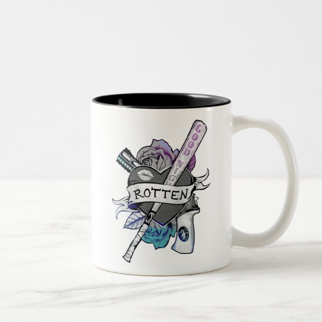 Suicide Squad | Harley Quinn "Rotten" Tattoo Art Two-Tone Coffee Mug (Right)