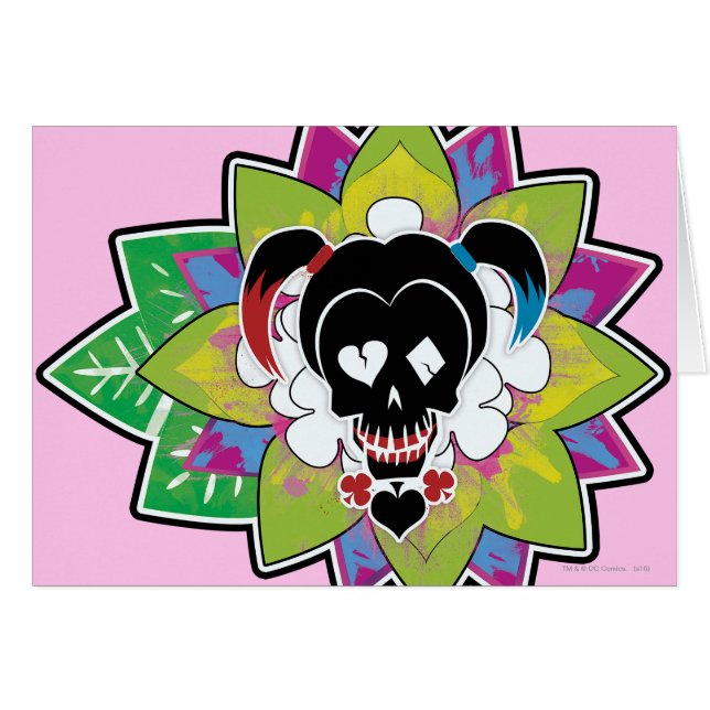 Suicide Squad | Harley Quinn Skull Tattoo Art (Front Horizontal)