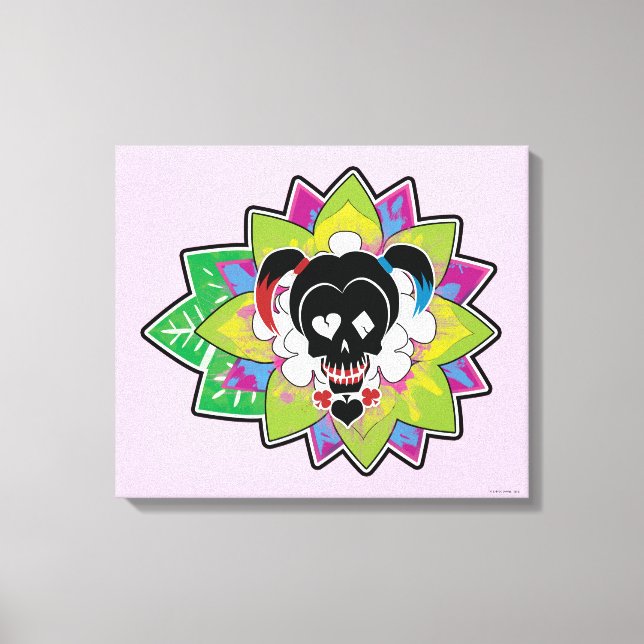 Suicide Squad | Harley Quinn Skull Tattoo Art Canvas Print (Front)