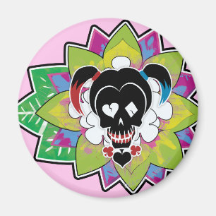 Suicide Squad   Harley Quinn Skull Tattoo Art Magnet