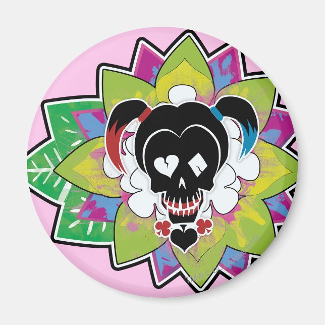 Suicide Squad | Harley Quinn Skull Tattoo Art Magnet (Front)