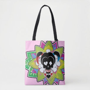 Suicide Squad Harley Quinn Skull Tattoo Art Tote Bag