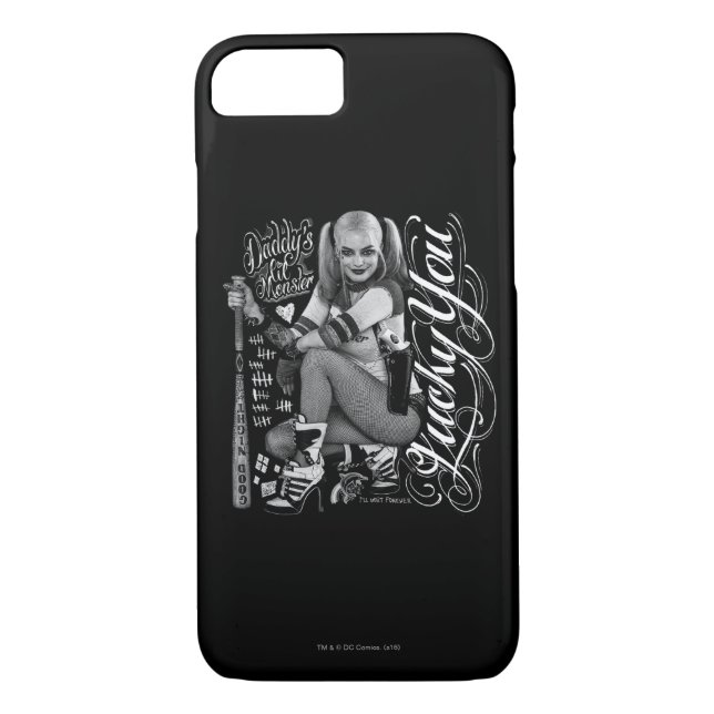 Suicide Squad | Harley Quinn Typography Photo Case-Mate iPhone Case (Back)