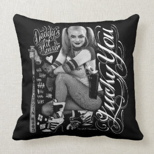 Suicide Squad   Harley Quinn Typography Photo Cushion