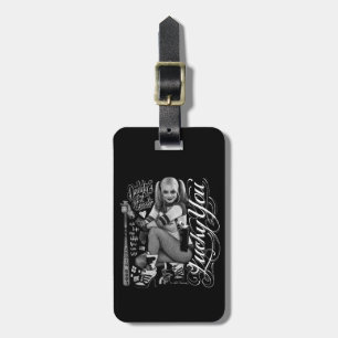 Suicide Squad Harley Quinn Typography Photo Luggage Tag