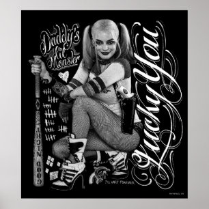 Suicide Squad Harley Quinn Typography Photo Poster