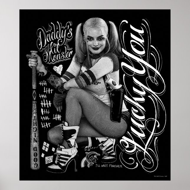 Suicide Squad | Harley Quinn Typography Photo Poster (Front)