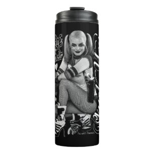 Suicide Squad Harley Quinn Typography Photo Thermal Tumbler