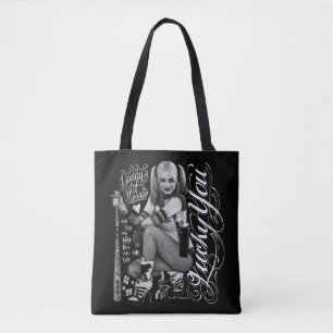 Suicide Squad Harley Quinn Typography Photo Tote Bag