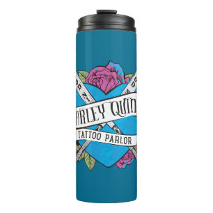 Suicide Squad Harley Quinn's Tattoo Parlor Heart Thermal Tumbler