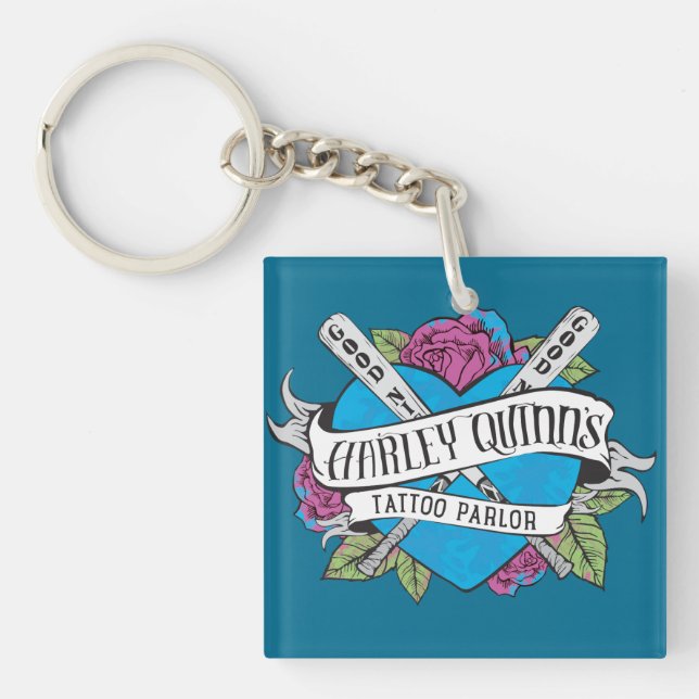 Suicide Squad | Harley Quinn's Tattoo Parlour Hear Key Ring (Front)