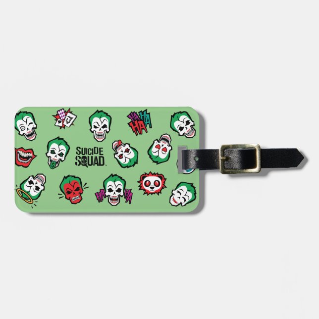 Suicide Squad | Joker Emoji Pattern Luggage Tag (Front Horizontal)