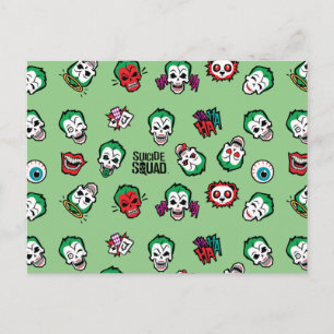 Suicide Squad   Joker Emoji Pattern Postcard