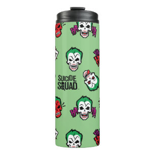 Suicide Squad   Joker Emoji Pattern Thermal Tumbler