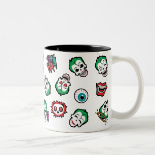 Suicide Squad Joker Emoji Pattern Two-Tone Coffee Mug