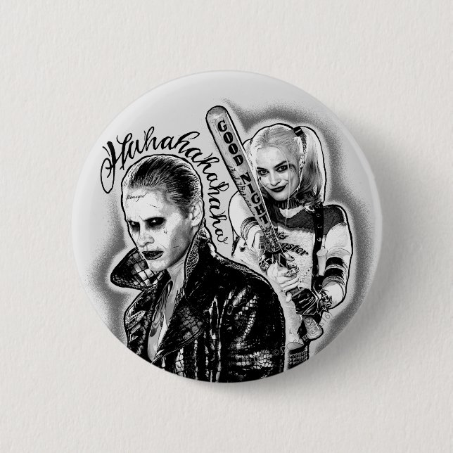 Suicide Squad | Joker & Harley Airbrush Tattoo 6 Cm Round Badge (Front)