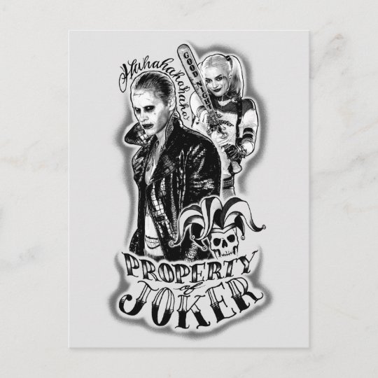 Suicide Squad Joker Harley Airbrush Tattoo Postcard Zazzle Co Uk