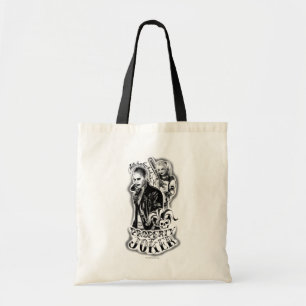 Suicide Squad   Joker & Harley Airbrush Tattoo Tote Bag