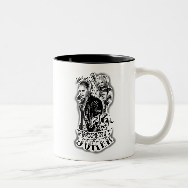 Suicide Squad | Joker & Harley Airbrush Tattoo Two-Tone Coffee Mug (Right)
