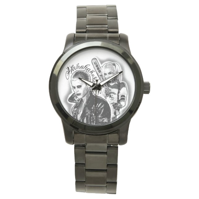 Suicide Squad | Joker & Harley Airbrush Tattoo Watch (Front)