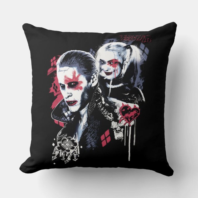 Suicide Squad | Joker & Harley Painted Graffiti Cushion (Front)