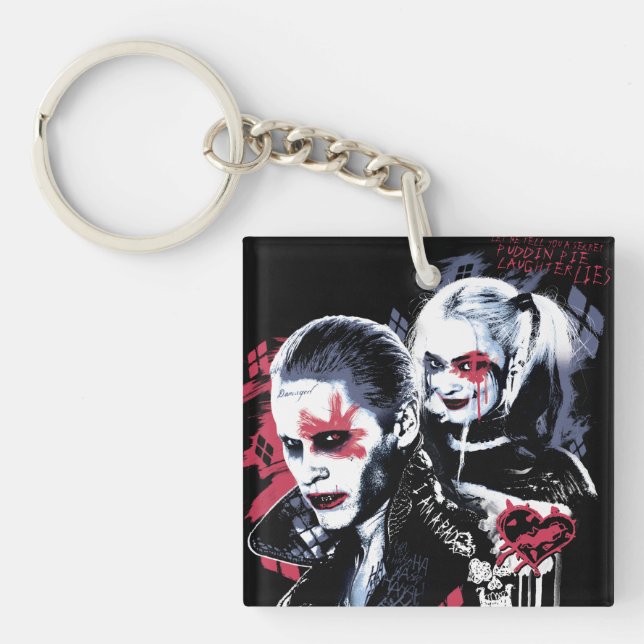 Suicide Squad | Joker & Harley Painted Graffiti Key Ring (Front)