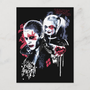 Suicide Squad Joker & Harley Painted Graffiti Postcard