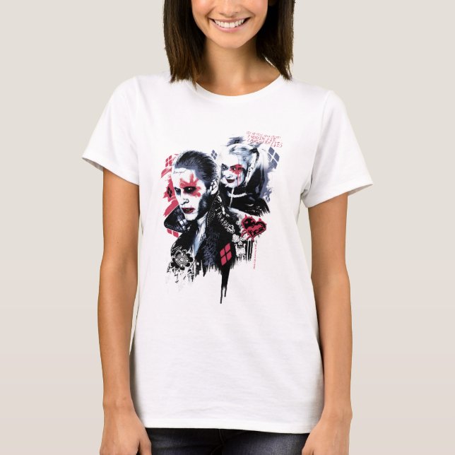 Suicide Squad | Joker & Harley Painted Graffiti T-Shirt (Front)