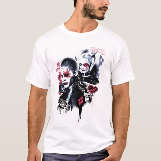 Suicide Squad | Joker & Harley Painted Graffiti T-Shirt (Front)