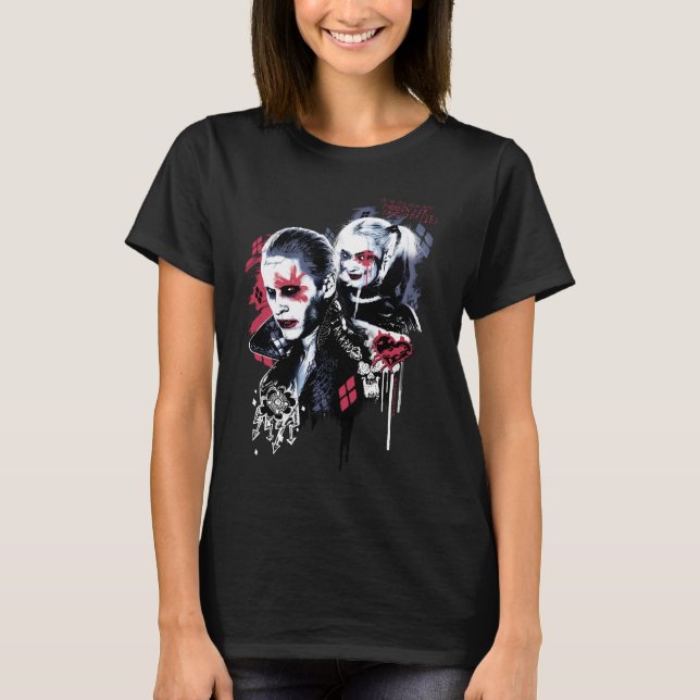 Suicide Squad | Joker & Harley Painted Graffiti T-Shirt (Front)
