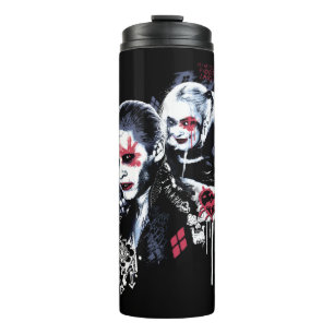 Suicide Squad   Joker & Harley Painted Graffiti Thermal Tumbler