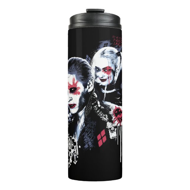 Suicide Squad | Joker & Harley Painted Graffiti Thermal Tumbler (Front)