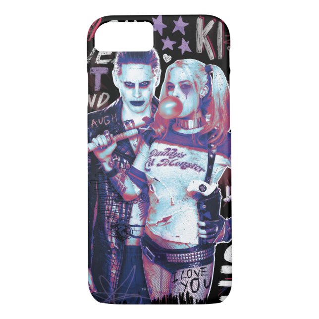 Suicide Squad | Joker & Harley Typography Photo Case-Mate iPhone Case (Back)