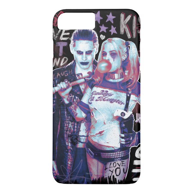 Suicide Squad | Joker & Harley Typography Photo Case-Mate iPhone Case (Back)