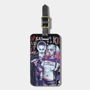 Suicide Squad   Joker & Harley Typography Photo Luggage Tag