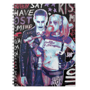 Suicide Squad Joker & Harley Typography Photo Notebook