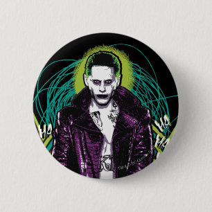 Suicide Squad   Joker Retro Rock Graphic 6 Cm Round Badge