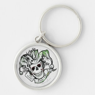 Suicide Squad Joker Skull "All In" Tattoo Art Key Ring